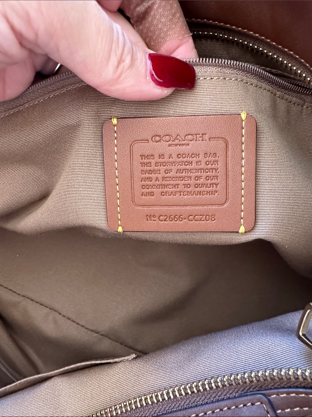 COACH Tan and Brown Signature Shoulder Tote - Picture 8 of 13
